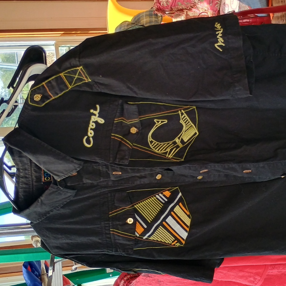 COOGI Multicolor Logo on Black Fabric